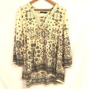 Doe & Rae Peasant Top Bell Sleeves Large